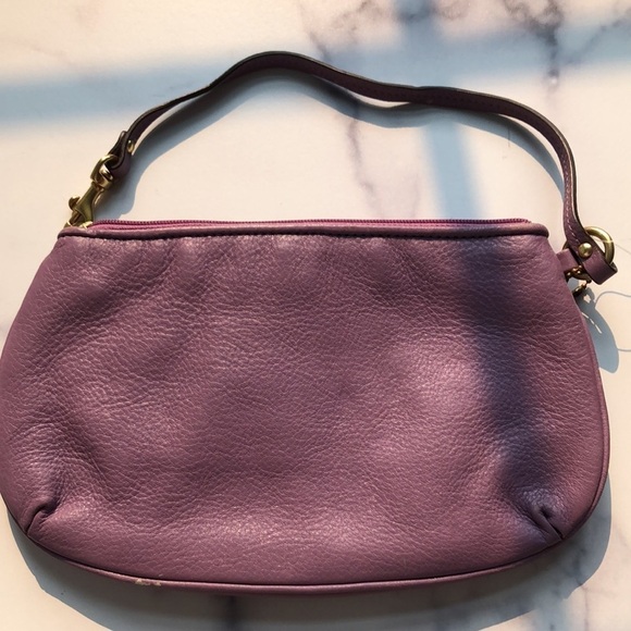 Coach Madison Glazed Wristlet Pochette Lavender NWT flaws - Picture 12 of 14